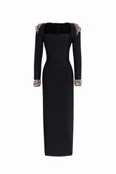 Niaca Rhinestones Bandage Midi Dress