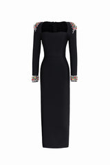 Niaca Rhinestones Bandage Midi Dress