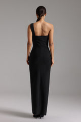 Monroe One-shoulder V-neck Floral Bandage Maxi Dress