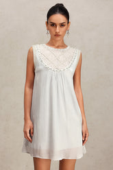 Yamaly Round Neck Sleeveless Diamond Mini Dress