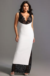 Gunnhild Lace Deep V Maxi Dress