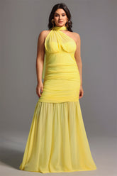 Ulasa Sleeveless Ruched Mesh Maxi Dress