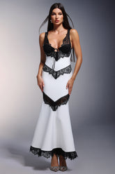 Yaliu Deep-V lace Bandage Maxi Dress