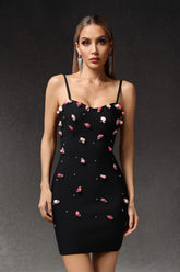 Sue Sleeveless Flowers Bandage Maxi Dress