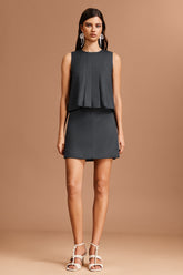 Kailani Sleeveless Folds Suit Top And Skirt Two-Piece Set