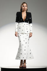 Jerlyn Long Sleeves Sequins Maxi Tow-piece Set