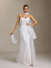 Vanessa Pleated light gauze fishbone strapless maix wedding dress