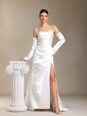 Fallon Chest smearing Slit Trailing Maxi wedding dress