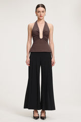 Pleated V-Neck Top