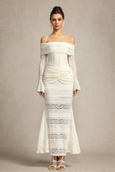Falae Long Sleeves Folds Maxi Dress