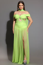 Peoph Off-The-Shoulder Hollowed Out Maxi Dress
