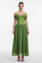 Selma Classic Contour Off Shoulder Ruched Bandage Maxi Dress