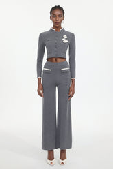Tureal Elegant Contour Woven Top And Pants Two-Piece Set