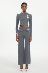 Tureal Elegant Contour Woven Top And Pants Two-Piece Set