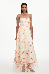 Gladys Resort Cinched Sleeveless Floral Woven Maxi Dress