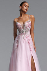 Sissel Romantic Flowy Floral Applique Tulle Maxi Dress