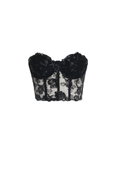 Heloise Strapless Sleeveless Lace Flowers Corset