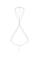 Print Double Decker Diamond Body Chain
