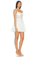 Broderie Anglaise Cami Mini Dress - White