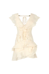 Loulia V-Neck Sleeveless Folds Mini Dress