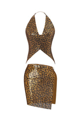 Kiele V Neck Leopard Metal Set