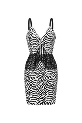 Zakana Tassel Cut Out Eco-leather Mini Dress