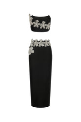 Eleganza Flowers With Diamonds Bandage Two-Piece Set