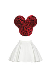 Neela Flower Strapless Waist Mini Dress
