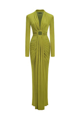 Naomi V-neck Long Sleeves Maxi Dress