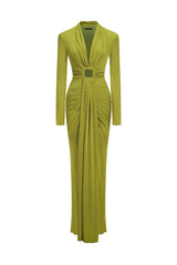 Naomi V-neck Long Sleeves Maxi Dress