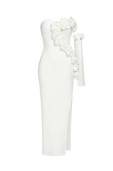 Jennifer One Shoulder Flowers Maxi Dress