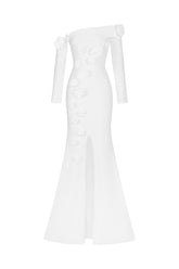 Nerlii Flower Off Shoulder Maxi Dress