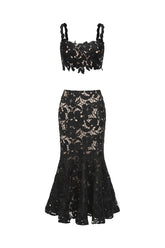 Siara Sleeveless Lace Fishtail Maxi Two-Piece Set