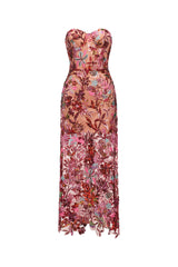Lilya Off-the-Shoulder Embroidery Sequin Maxi Dress
