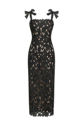 Lucretia Sleeveless Lace Bow Maxi Dress