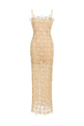 Lelia Sleeveless Hollow Out Slit Midi Dress