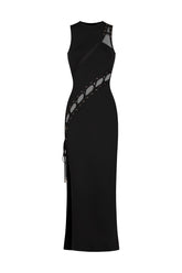Kaiser Sleeveless Hollowed Out Slit Bandage Maxi Dress