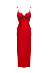 Shaha Sleeveless Diamond Bandage Maxi Dress
