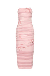Gayu Sleeveless Bow Wrinkles Midi Dress