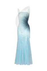 Kiwis Sleeveless Fish Tail Sequins Maxi Dress