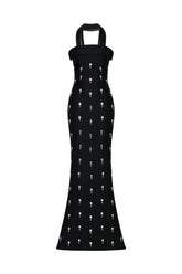 Nadja Sleeveless Diamond Bunting Bandage Maxi Dress
