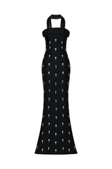 Nadja Sleeveless Diamond Bunting Bandage Maxi Dress