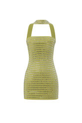 Mindi Halter Sleeveless Diamond Mini Dress