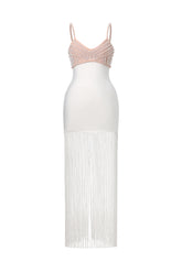 Zamiel Sleevess V-Neck Maxi Tassels Bandage Maxi Dress