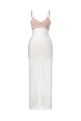 Zamiel Sleevess V-Neck Maxi Tassels Bandage Maxi Dress
