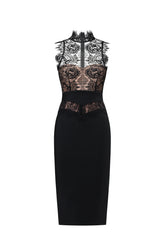 Priscilla Sleeveless Lace Bandage Midi Dress