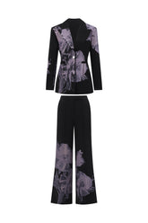Garina Asymetric Floral Print Suit
