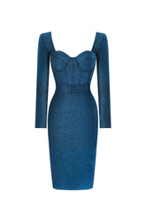 Gani Classic Contour Long Sleeve Bandage Maxi Dress