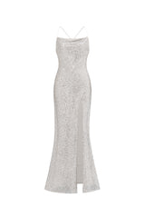 Fagra Glamorous Contour Sleeveless High Slit Sequin Maxi Dress