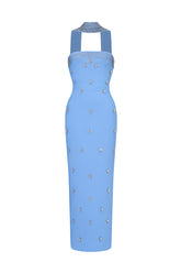 Marina Glamorous Contour Strapless Rhinestone Bandage Maxi Dress